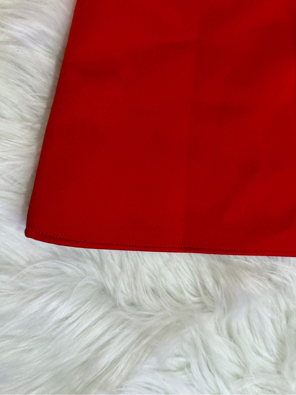 House of CB Dainty Scarlet Red Satin Square Neck A-Line Mini Dress S NWOT - Picture 5 of 14